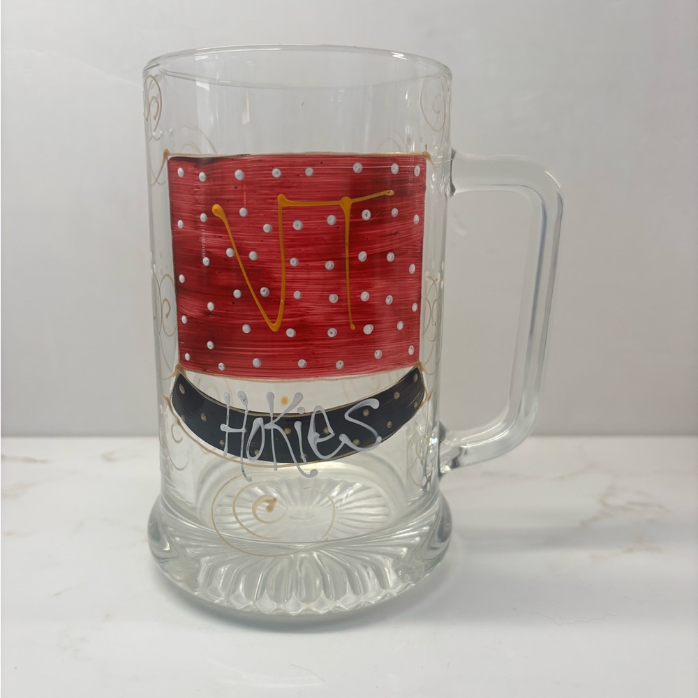 Virginia Tech Hand-Painted Glass Beer Mug
